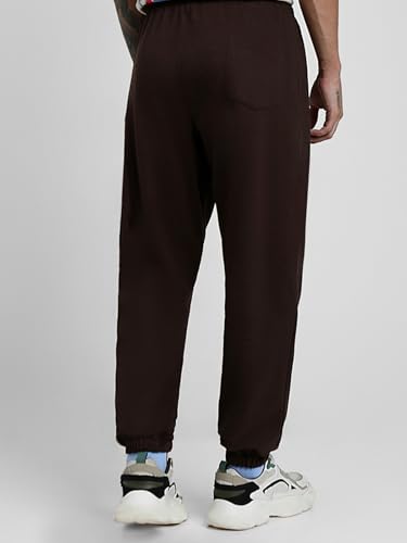 Image of Veirdo 100% Pure Cotton Regular Fit Mid Rise 2 Pocket Trackpants for Men (Available in Black, Brown, Navy, Olive, Eiffel Tower Colors)