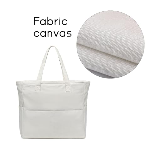 LEDAOU Large Beach Tote Bag Women Zipper Beach Tote Bag for Pool Gym Grocery Travel with Wet Pocket2