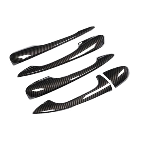 と互換性がある Benz A/B/C/E/GLC/CLA/GLE/GLS/GLBクラスに適合 ドアハンドルカバー クローム/カーボンファイバー 外装保護キャッチキャップ ステッカー(Carbon Fiber Style)