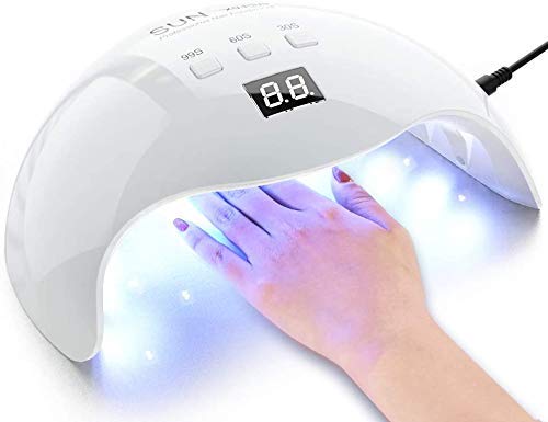 Lampe UV Ongles Gel, 48W Lampe UV Sèche Ongles, UV LED Séchoirs à ongles avec 3 Minuteries 30/60/99S, Minuterie Automatique et LCD Ecran