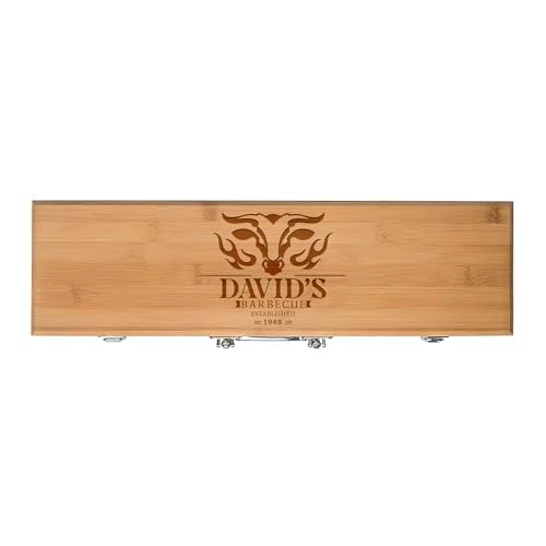 Set de Parrilla Personalizado The Flame 3 Utensilios y Caja Bamboo miniatura 7