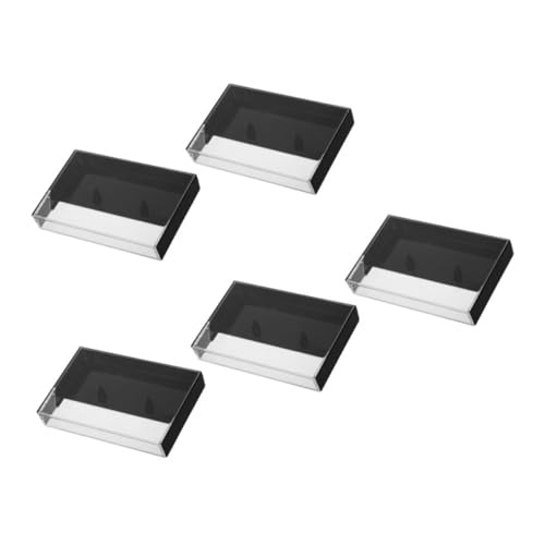 Black 5pcs Plastic Cassette Tape Storage Box Xmas for Crystals