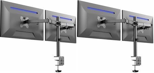 Image of VIVO Dual Monitor Desk Mount, Heavy Duty Fully Adjustable Stand, Fits 2 LCD LED Screens up to 32 inches and 22 lbs Each, Black, STAND-V032 (Pack of 2)