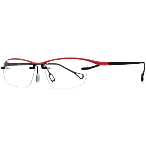Image of FONEX Pure Titanium Glasses Frame Men Semi Rimless Square Eyeglasses Eyewear DTX416