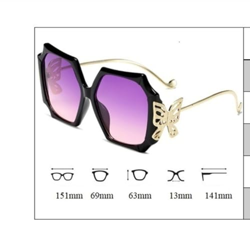 Gafas de Sol cuadradas de Gran tamaño para Mujer, anteojos de Sol Femeninos de Estilo único, sexys y Elegantes, Color Negro y Rosa