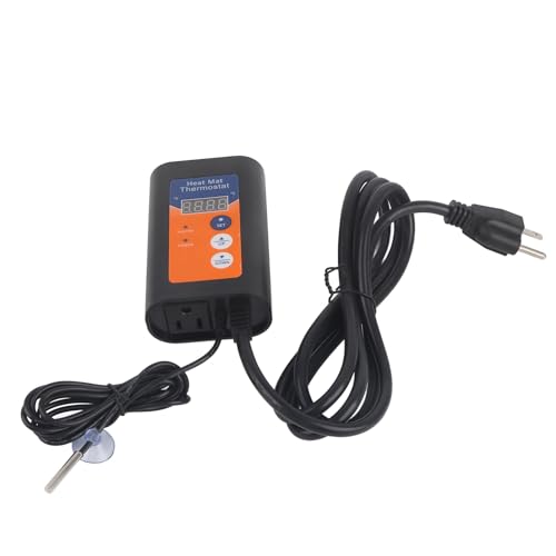 TOOLSGO Digital Heat Mat Thermostat Controller 1000W LED Display Temperature Controller Fahrenheit and Celsius Support with US Plug 110V for Plant Growth