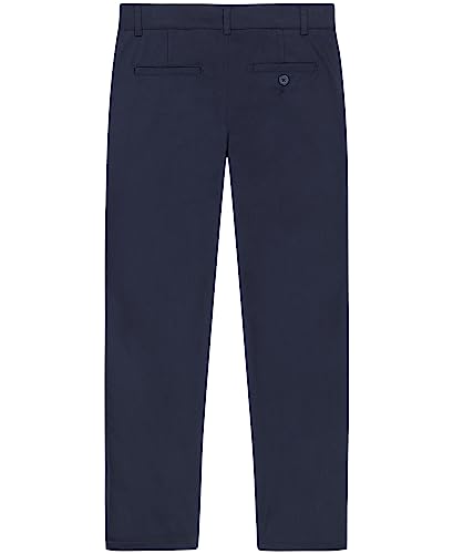Image of Nautica Boys School Uniform Twill Khaki Pants, Flat Front & Elasticized Waistband, Zipper Closure With Faux Button