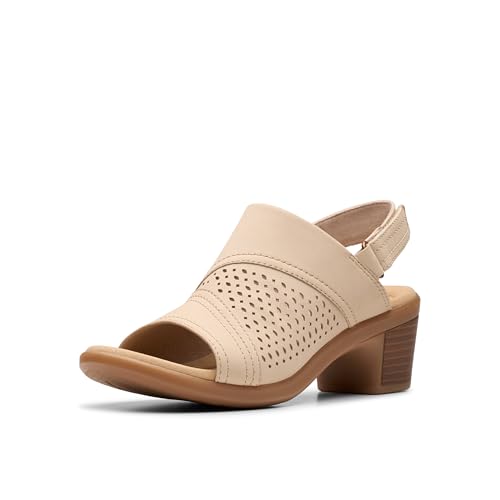 Clarks Women's Emily 2 Mist Heeled Sandal, Sand Nubuck, 8