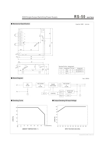 RS-50-48 convertisseur AC DC 50W alimentation découpage 48V - 4