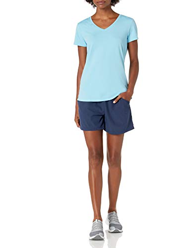 Image of Amazon Essentials Women's Active Quick Dry Tech Stretch Short-Sleeve V-Neck T-Shirt (Available in Plus Size), Pack of 2