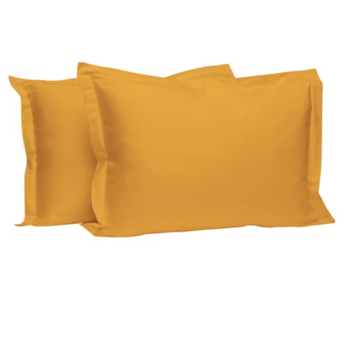 Pizuna 100% Cotton King Pillow Shams 400 Thread Count Honey Gold