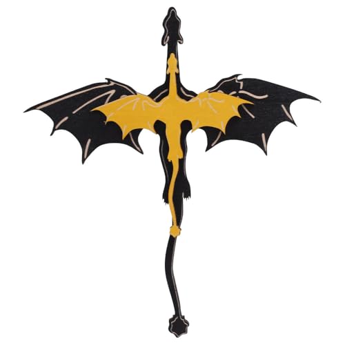 Decorazione per libreria a forma di drago, decorazione per fermalibri fantasy, fermalibri in legno a forma di drago per amanti dei libri, lettori, appassionati di draghi