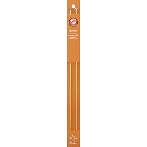 Boye 14-Inch Aluminum Single Point Knitting Needles, Size 2