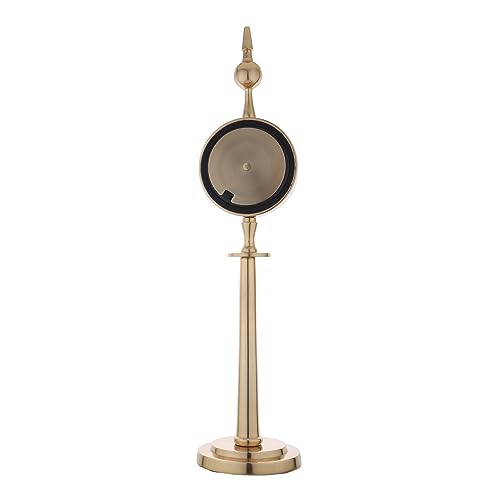 Image of Decor de Maison Metal Brings Handcrafted Aleksi Table Clock for Kidsroom,Living Room,Bedroom,Study Table,Office Desk|Classic Non-Ticking Tabletop Battery Operated Analog Desk (Gold, Majestic Spire)