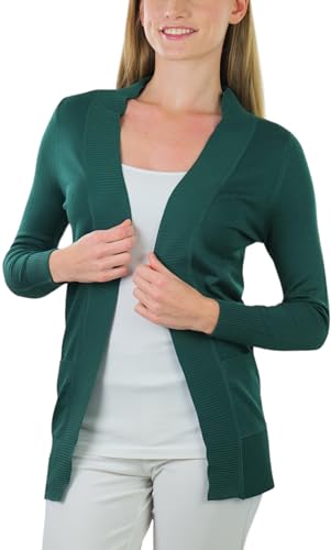 Image of ToBeInStyle Women's Long Sleeve Rib Banded Open Sweater Cardigan