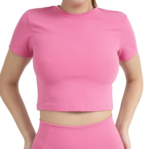 YITTY Active Women's Ultraluxe Essential Crop Tee, Athleisure, 4-Way-Stretch3