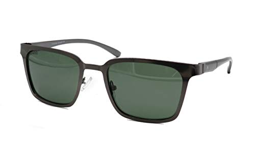Image of SEWELL Men's Polarized Shield Square Composite Lightweight Matte Metal UV Rays Protected Rectangular Reader Sunglasses - Green
