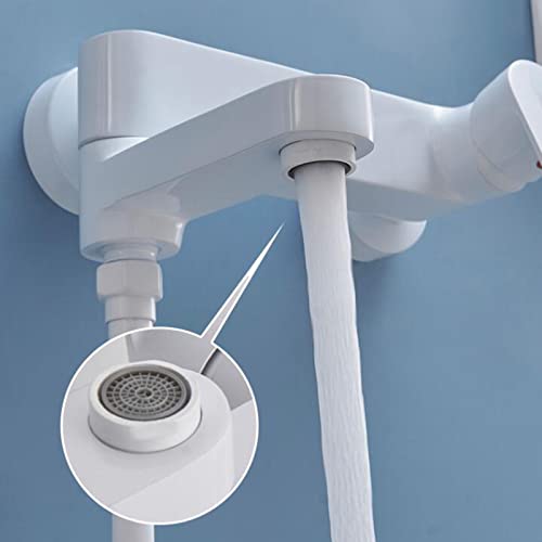 Robinets de baignoire muraux avec douchette ensemble de douche blanc en laiton - 6