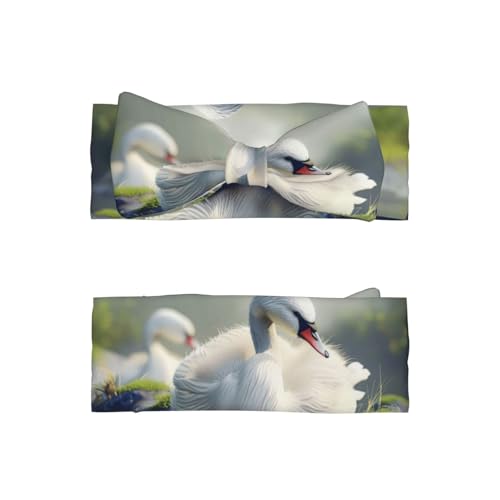 Elegant Swan Baby Headbands Soft Nylon Hairbands with Stretchy Bows Girls Hair Accessories for Newborn Infant Toddler Kids2