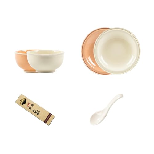 Los pequeños platos de cerámica frescos rosa y blanco son exquisitos y resistentes a altas temperaturas para uso doméstico. Juego de 8 piezas [Lite]