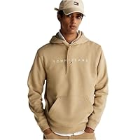Tommy Jeans Sudadera Hombre Linear Logo con Capucha, Beige (Relic Tan), XXL
