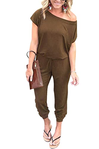 Image of PRETTYGARDEN Jumpsuits for Women 2026 Summer Dressy Off Shoulder Romper Spring Vacation Travel Lounge Outfits Clothes