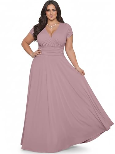 Image of KOH KOH Womens Sexy Cap Short Sleeve V-Neck Flowy Cocktail Gown