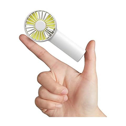 JISULIFE Mini Fan Battery Operated Handheld Fan with 2000 mAh Battery or USB Powered Personal Mini Fan,3 Speeds,Enhanced Airflow, Rechargeable Quiet Pocket Fan for Home,Outdoor-White Cover
