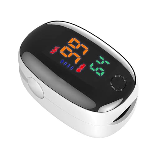 Oxymètre de Doigt Professionnel DUPELEC, Mesure Rapide de Saturation en Oxygène et Fréquence Cardiaque, Écran Couleur LCD, Blanc