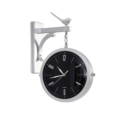 Horloge double face vintage blanche pour voir l'heure partout