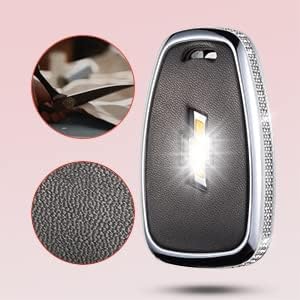 Miniatura 5 de Funda para llavero de Chevy, de piel auténtica, color negro, con cristal, para Chevrolet Equinox Malibu Cruze Camaro Tahoe Silverado Traverse Blazer