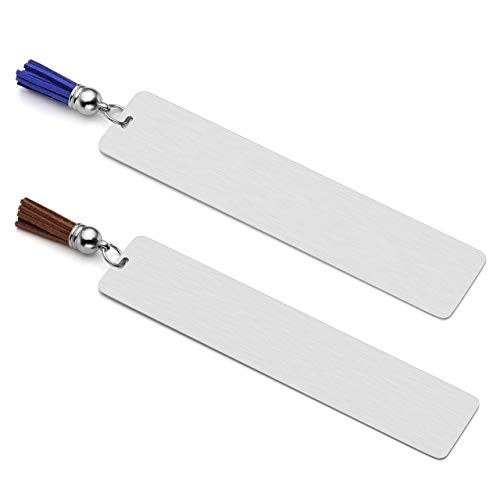 PiercingJ Marque-page personnalisable en acier inoxydable Argent 30 x 140 mm Mixed 2 Colors (Non Engraving)