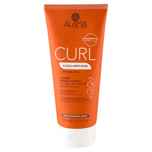A ALAMA Professional Alama Professional Curl, Fluido Modellante per Capelli Ricci Definiti, Corposi ed Elastici, Anti Crespo e Idratazione a Lunga Durata, 200 ml