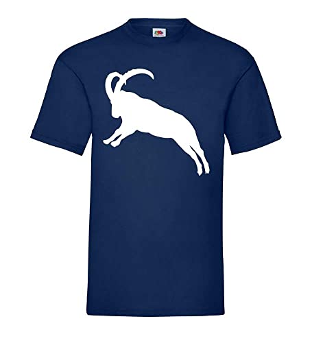 T-shirt Springender Steinbock homme bleu marine XXXL aux finitions durables et haut de gamme