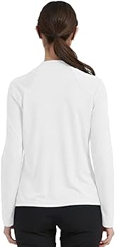 MoFiz Hardloopjas voor dames, lichte sportjas, trainingsjas, lange mouwen, fitness, wandelen, yoga, jas, ademend, Full Zip sweatjack met zakken, wit, L