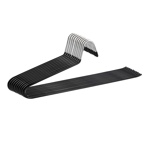 TERRARIDE Antidérapants, durables Cintres Pantalons, Lot de 12, Accessoires de Rangement, Enfilage Facile, Chromé, Gain de Place, 35cm pour Pantalons Suspendus...
