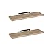 LOLAhome - Set de 2 Baldas Flotantes para Pared de Madera Natural de 80x23,5 cm, 2 Estanterías de Pared Resistentes y Decorativas sin Agujeros Visibles para Salón, Cocina, Oficina o Dormitorio