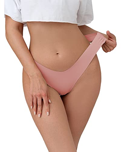 Image of DEANGELMON Seamless Thongs for Women No Show Thong Underwear Women Comfortable Multiple Pack
