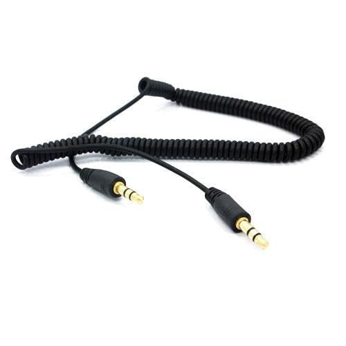 Cable auxiliar enrollado Jack 3.5mm color negro miniatura 2