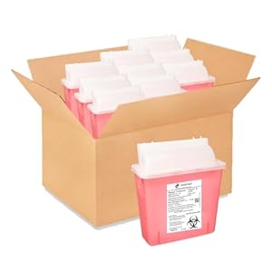 Dealmed Sharps Container, 5 Quart Mailbox Lid, Made in The USA, Red (Case of 20)