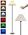 UMEXUS Cordless LED Floor Lamp for Bedroom, Rechargeable, Dimmable RGB, Portable, Modern Pleated Standing Light with Remote & Timer, Small Corner Pole Lamps for Living Room Bedside Home Outdoor Decor