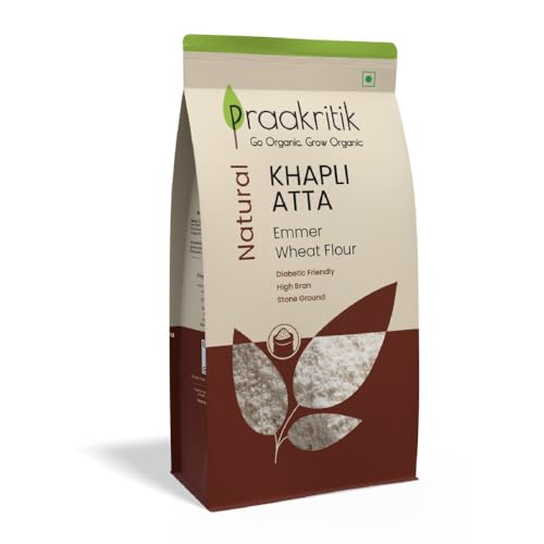 Image of Praakritik Natural Khapli Wheat Atta 1 Kg, Emmer Wheat Flour, High Fiber, Low Gluten & Diabetes-Friendly, Ancient Grain, Easy Digestion