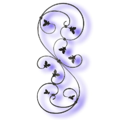 Volute 8 Feuilles Déco fer Forgé- VOLUTE en Fer Forgé -ACIER DECORATION Durable efficacité Pieces - H 870 mm x 134 mm- Volute en S - En Fer Plat de 12/6 mm...