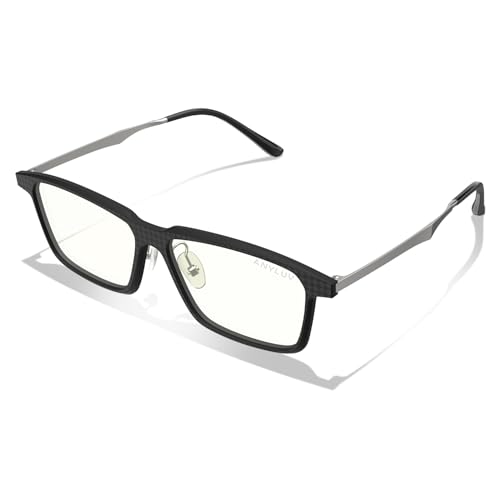 Image of Blue Light Glasses Men, Stylish Square Carbon Fiber Eyewear, Anti Eyestrain, Lightweight Mens Computer Gaming Glasses