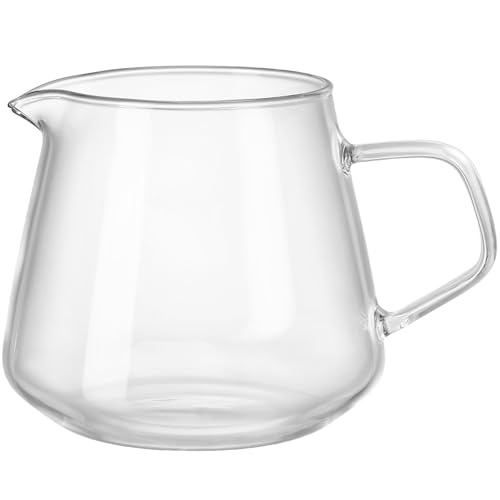 Lurrose Hervidor de Vidrio Resistente Tapa para Café y Leche, Capacidad 650 Ml, Adecuado para Uso Doméstico
