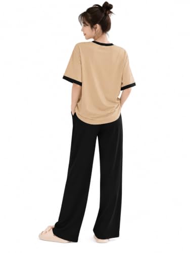 Image of KSHS Womens Korean Night Dress || Full Pyjama Set ||Korean Nightsuit || Women Nightwear ||Round Neck Half Sleeve Nightsuit || Loungewear || Everyday Nightdress Women's Pyjama Sets