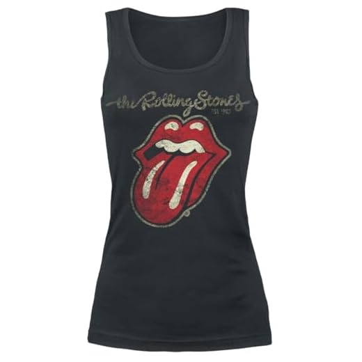 The Rolling Stones Plastered Tongue Top Mujer Negro S