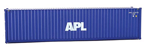 Image of Walthers SceneMaster HO Scale Model of American President Lines APL (Blue, White) 40' Hi Cube Corrugated Side Container,949-8259