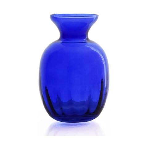 Recycled Glass Bud Vase - Olpe (Cobalt Blue); 11cm Vase Cover