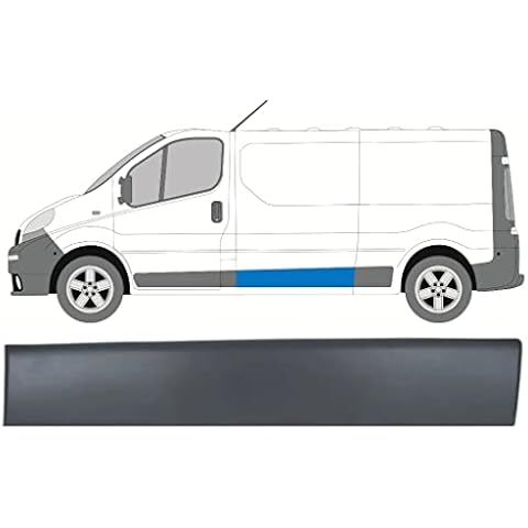EasyParts Side door moulding panel strip - car door protector trim replacement with clips for Renault Trafic, Vauxhall Vivaro, Nissan Primastar/for all design models from 2001 to 2014, Black grey Cover